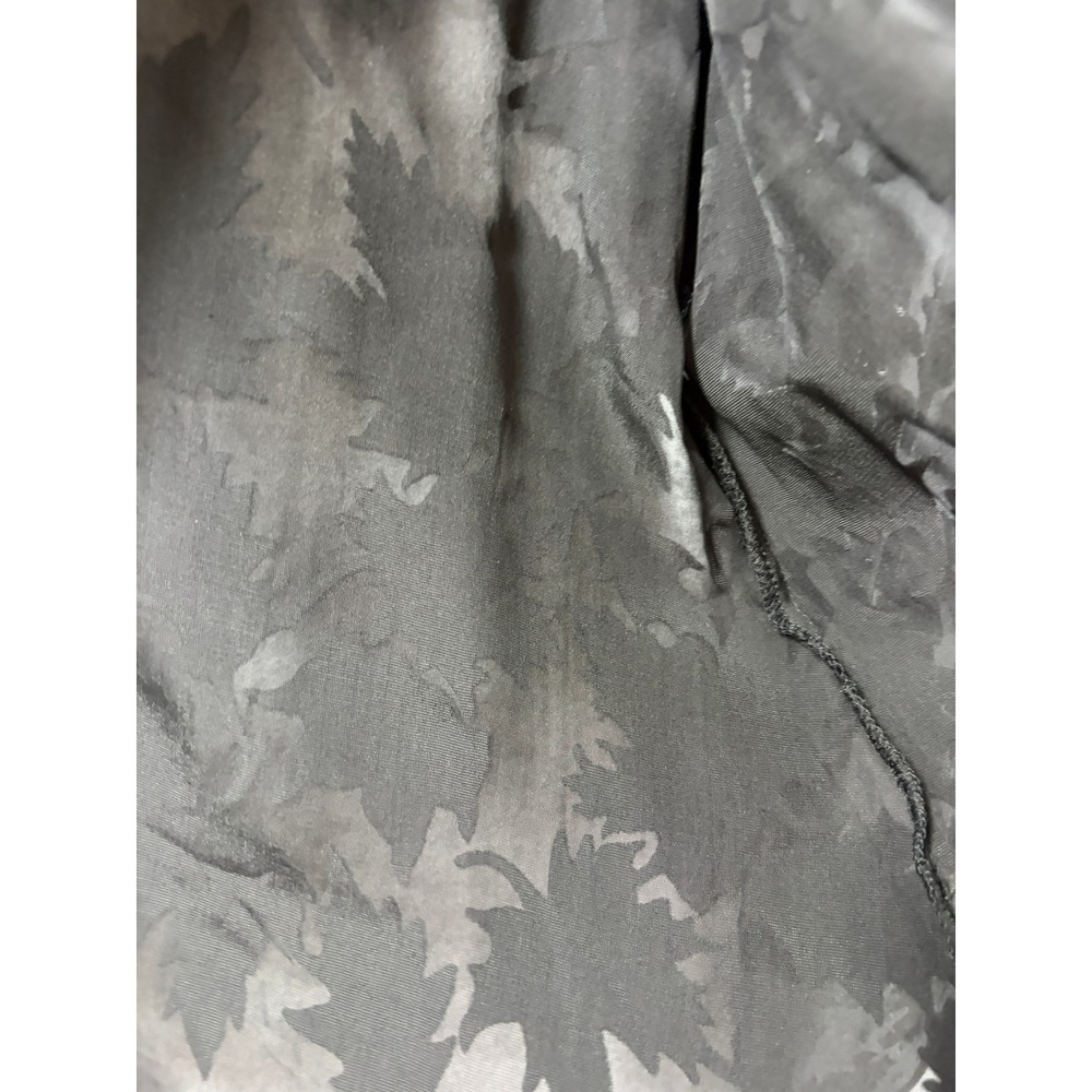 Vintage Express Silk Blend Velvet Burnout‎ Leaf Blouse Black Grey Large Devore - Picture 6 of 10